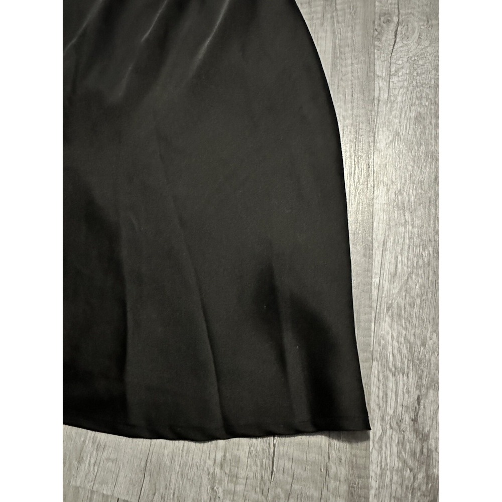 Urban‎ Outfitters Cowl Slip Dress Black Mini Dress Gold Chain Straps Zip Medium - Picture 5 of 12